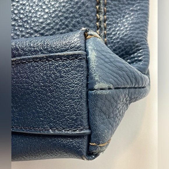 The Sak Lucia Blue Leather Crossbody Bag Purse Adjustable Strap - Picture 9 of 16